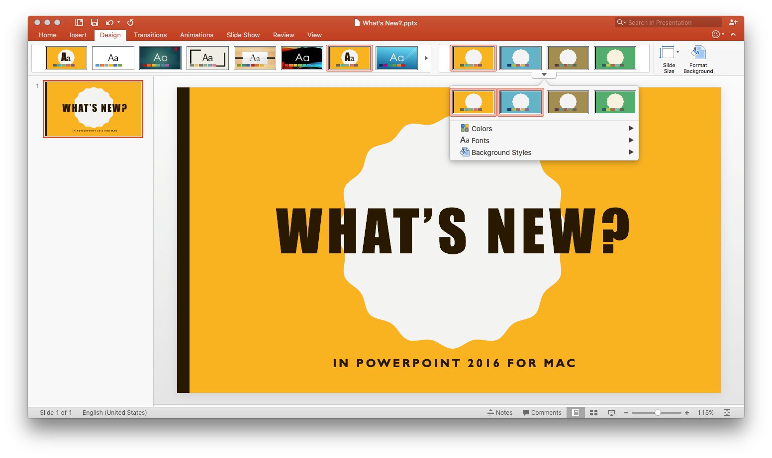 theme powerpoint 2016 for mac